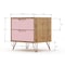 Manhattan Comfort Rockefeller Nightstand 2.0 in Nature and Rose Pink, PK2 2-102GMC6 - alternate 7